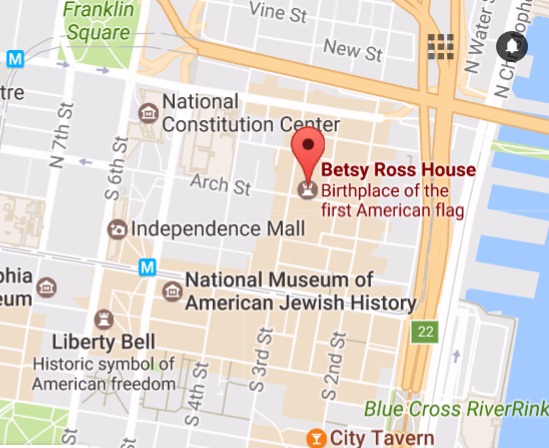 Map to the Betsy Ross House