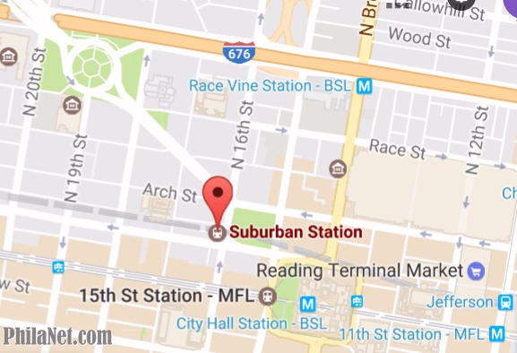 Map of Suburban Station, Philadelphia